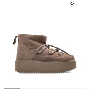 Like New Inuikii Lace-up Platform Ankle Boots In Brown